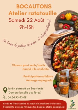 Atelier Ratatouille le 22 août 2026 à septfonds 82